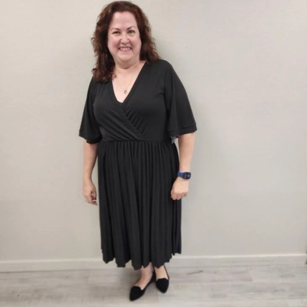 Eloquii Black Pleated Dress - NEW - Size 16